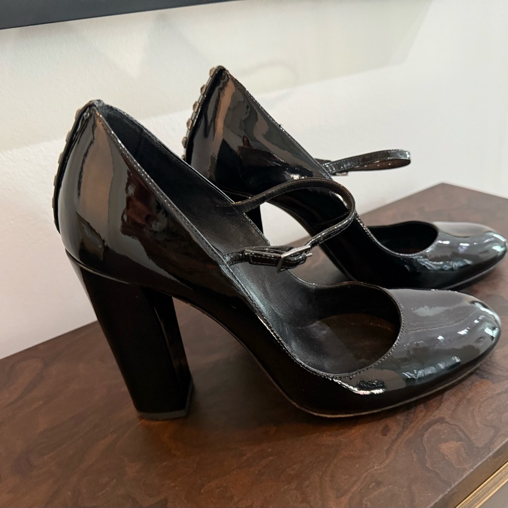 The Kooples Black Patent Leather Mary Jane heels